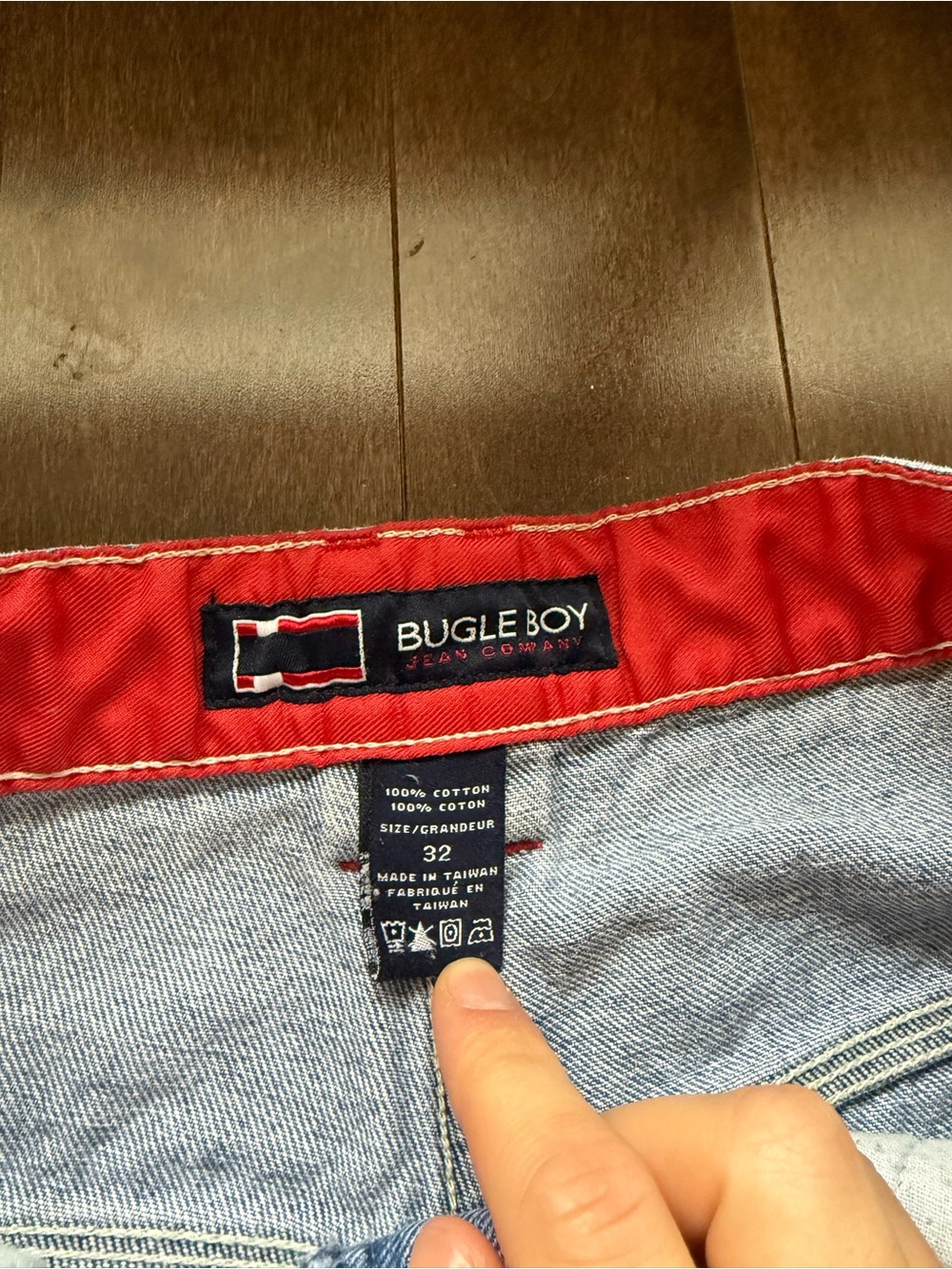 Vintage Bugle Boy Flag Baggy 90’s Embroidered Carpenter Cargo Denim Jeans - Picture 5 of 6